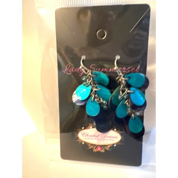 Vintage Blue Cha-Cha Earrings - Picture 3 of 9